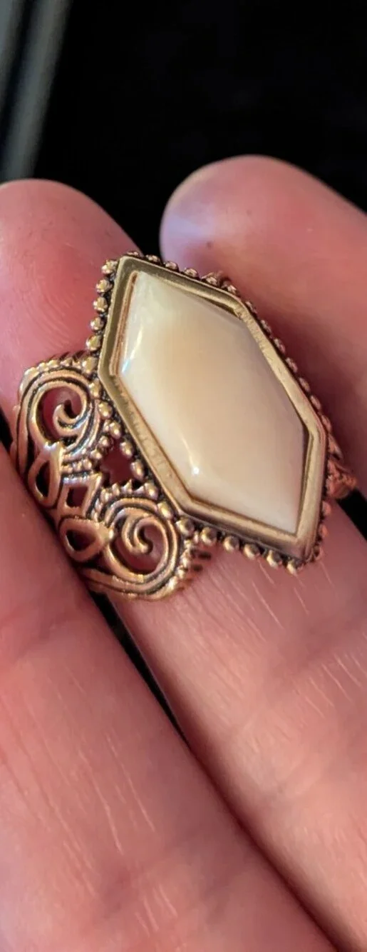 Barse Thai Genuine White Stone Ring, Vintage New, Size 9
